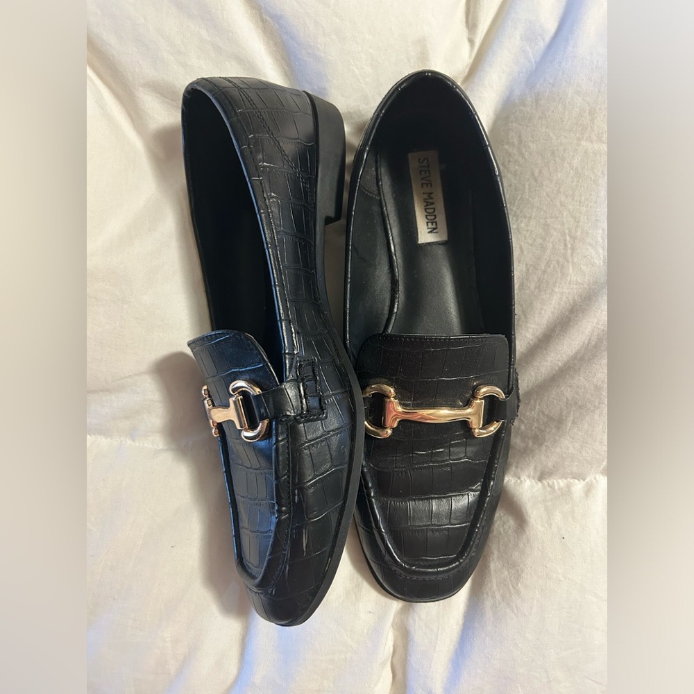 Steve Madden Snakeskin Bit Loafers